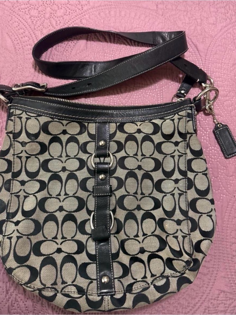 Coach Signature Jacquard Canvas shoulder crossbody bag